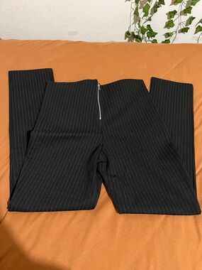 H&M High-waisted Black Pinstripe Straight Pants